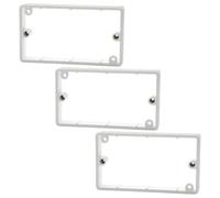 Double Socket Spacer, 20mm Electrical Socket Spacer Surround for Tiles and Panels, Light Switch Spacer for Uneven Surfaces, Three White Double Socket Surrounds 138x78x20mm