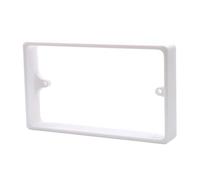 Double Socket Spacer 20mm White - 2 Gang Back Box Extender, Injection Moulded ABS