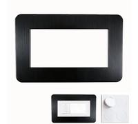 Double Socket Surround, Socket Surround, Light Switch Surround Black, DWUENT Black Double Light Switch Cover Plate, Acrylic Decorative Frame for Home Decoration (17.3 x 9cm)