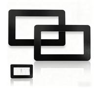 Double Socket Surround, Socket Surround, Light Switch Surround, MINWEGI 2pcs Black Acrylic Double Light Switch Cover Plates, Square Decorative Frame for Wall Sockets and Switches, 17.3 x 9 cm