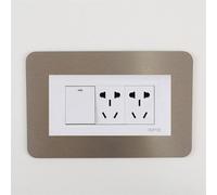 Double Socket Surround, Socket Surround, Plug Socket Surround Plates, DWUENT Champagne Gold Light Switch Cover, Acrylic Decorative Frame for Home Decoration (17.3 x 9cm)