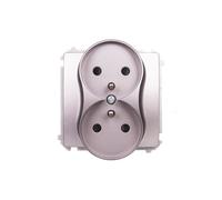 Double Socket with/u 16A, 250V Simon Basic Steel BMGZ2MZ.01/21