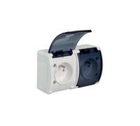 Double Socket with/u Airtight N/T IP44 White with Flap 162-51