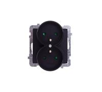 Double Socket with/u with Trims Black SONATA GP-2RRZP/m/33