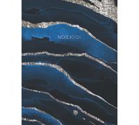 Double Spaced Notebook Paper - DUAL Notebook Blank And Lined (Aesthetic Blue Silver): 8.5 x 11 Inches, 100 Pages, Composition Notebook for School, ... Writing & Sketching, Gift for Kids and Adults