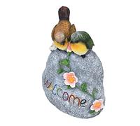 Double Sparrow Welcome Sculpture, Cute Simulation Resin Ornament, Vivid and Lovely, Perfect Women, Very Suitable for Backyard, Window Sill, Indoors or Outdoors