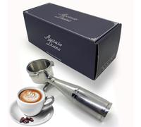 Double Spout 54mm Premium Solid Stainless-Steel Handle & Body Espresso Portafilter & 18g Filter Basket Fits Sage/Breville Barista Express, Pro, Touch, Bambino