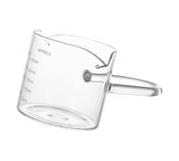 Double Spout Coffee Measure Cup Transparency Shot Glass for Espresso Ergonomic Handle Milk Foams Tool Transparent Coffee Dosing Glass