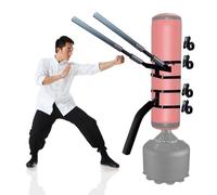 Double spring Wing Chun Dummy, Bundled Tai Chi Stick, Push hand kung fu training, Spring Foot, for Soft Object Sandbag(Complete set)