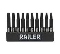 Double Square 8 Point Star Bit Set. Railer Premium S2 Steel 2 Inch 8 Spline Double Square Bit Set With A Storage Bit Holder (10pc Set)