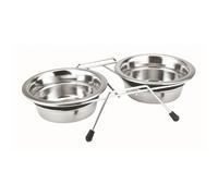 Double stainless steel bowls for dogs Nobby Pet Silent Diner