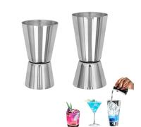 Double Stainless Steel Cocktail Jigger,Double Alcohol Measuring Cup,Jigger Measure,Bar Dual Jigger Drinks Spirit Measure Cup,2Pcs (15/30ml, 25/50ml)