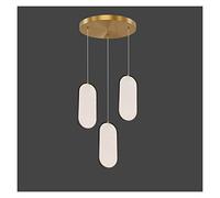 Double Staircase Long Hollow Living Room Nordic Luxury Villa Revolving Jump Second Floor Pendant Light LED Chandelier (3headellipse20cm Threecolor)