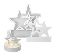 Double Star Candlestick Mould - Resin Craft Silicone Mold, Handmade Epoxy Molding Tool | Creative Table Ornament for Candle Making, Home Decoration,