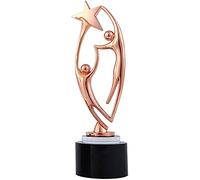 Double Statue Award Trophy, Metal Figure Statue Party Decoration, Text Trophies Can Be Customized For Free, Excellent Staff Award For Company Use(Copper)