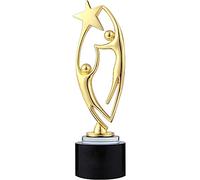 Double Statue Award Trophy, Metal Figure Statue Party Decoration, Text Trophies Can Be Customized For Free, Excellent Staff Award For Company Use(Gold)