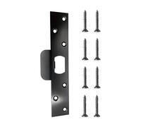 Double Steel Plated Door Security Device Combo Reinforcement Striking Plate Adjustable Screw Hole Spacing Replacement Door Back Plate for Easy Install