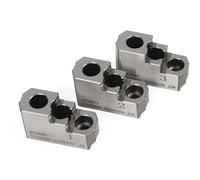 Double Step Hard Jaws, 8 Inch Hydraulic Lathe Chuck Serrated Steel Hard Chuck Jaws for CNC Lathe Chucks, 3 Pcs