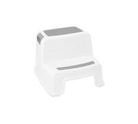 Double Step Stool for Kids - Non-Slip 2 Step Stool for Toddlers, Potty Training, Bathroom and Kitchen Use, Durable and Sturdy Design for Boys and Girls Grey