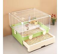 Double Storey Hamster Villa, Drawer-style Hamster House, Easy to Clean, Suitable for Hamsters, Hedgehogs, Reptiles, Rutin Chickens, Etc(Green)