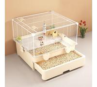 Double Storey Hamster Villa, Drawer-style Hamster House, Easy to Clean, Suitable for Hamsters, Hedgehogs, Reptiles, Rutin Chickens, Etc(White)