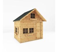 Double Storey Swiss Cottage Playhouse - L183.8 x W233.7 x H243.5 cm Mercia Brown One Size