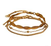 Double Strand Steel Bracelet 18cm Wave Pattern Knot Design