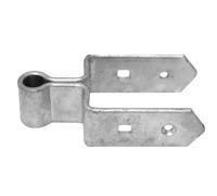 Double Strap Hinges 19mm Eye for 3" Gates Heavy Duty Black Galvanised Field Farm Gate Bottom Hinge Bands (Galvanised, 3.5")