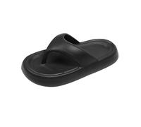 Double Strap Sandals Women Slide Sandals Women Flip Flops EVA Thick Slippers Non Slip Soft Outdoor Indoor Beach Pool Slippers Summer Art Wedge for Plantar (Black, 6)