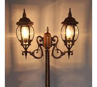 Double Street Light Outdoor Community Road Light Courtyard Villa Landscape Waterproof Pillar Light Column Lamp High Pole Retro Led Outdoor European Post Lantern Garden Lamp