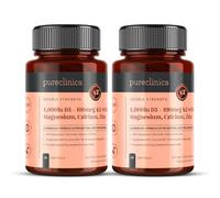 Double Strength D3 + K2 Complex x 180 Vegan Softgels (2 Bottles of 90) - 4000 IU D3 + 200mcg K2 with Magnesium, Calcium & Zinc - 6 Months Supply