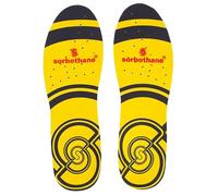 SORBOTHANE Double Strike Insoles for Men and Women Antibacterial Shock Absorption & Heel Support Insoles, Size 8 UK, 42 EU, Yellow