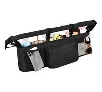 Double Stroller Caddy Foldable Large Capacity Stroller Caddy with Insulated Pockets for Prams, for Travel, Daily Use, Baby, Home, Outdoor, Camping, Walks
