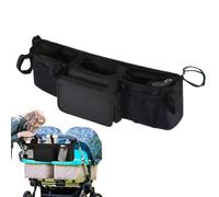 Double Stroller Caddy - Lightweight Organization with 3 Compartments - Stroller Organizer | for Travel, Daily Parents, Outdoor Camping, Walking Home