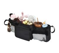 Double Stroller Caddy Organizer Spacious Water Proof 3 Compartments Storage