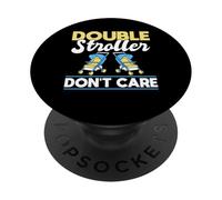 Double Stroller Don't Care Twin Mom Funny Mother's Day PopSockets Adhesive PopGrip