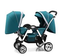 Double Stroller for Twins, Lightweight Tandem Pushchair with Oversized Canopy, Compact Design, Double Seat Infant Stroller for Easy Maneuverability