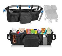 Double Stroller Organizer for Bob Duallie and Baby Jogger (Black)
