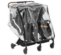 Double Stroller Rain Cover Universal Pram Rain Cover Rainproof Transparent Rain Cover for Pushchair Side by Side Wind Shield Stroller Cover with Zipper for Twin Baby, Stroller Rain Cover