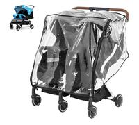 Double Stroller Rain Cover Universal Twins Strollers Raincover for Side by Side Baby Stroller Raincoat Transparent Pram Buggy Dustproof Windproof Rain Cover Baby Outdoor Accessories for Outdoor Travel
