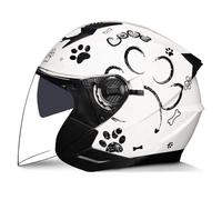 Double Sun Visor Open Face Motorbike Motorcycle Helmet Transparent Windshield Can Be Quickly Removed ECE 22.06 Approved Classic Open Face Motorcycle Scooter Moped Motorbike Helmet A,L 57~58CM