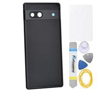Double Sure Charcoal Back Cover Rear Camera Frame and Glass with Pre-cut Adhesive for Google Pixel 7a