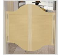 Double Swing Louvre Cafe Doors Wooden Half Waist Door for Kitchen & Bar Natural Finish 145x90cm Ideal for Doorways & PorchesStylish & Functional Design