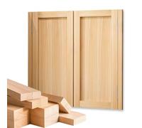 Double Swinging Door Solid Wood Cafe Saloon Doors with Hinges, Wooden Half Waist Partition Door for Kitchen Bar Home Office Entrance(Wood Color,W86*H90cm)