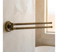 Bisk 00402 Deco Swing Arm Towel Rial in Antique Brass, 48 x 7.5 x 7.5 cm