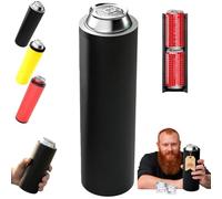 Double Tactical Reload Can Holder - Insulated Beer Holder for Men, Dual 12oz Can Cooler with Bottom Load, Perfect Beer Gifts, Camping, Tailgating, Outdoor Sports (Black)