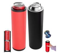 Double Tactical Reload Can Holder-Ultra Chill System, Assault Tactical Insulation Sleeve Slim Can Cooler Fits Two 12oz Beverage Cans, Easy to Hold (R+B)