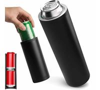 Double Tactical Reload Can Holder-Ultra Chill System, Assault Tactical Insulation Sleeve Slim Can Cooler Fits Two 12oz Beverage Cans, Easy Grip Design for Beer Soda Tailgates Parties (Black)
