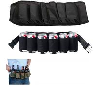 Double Tactical Reload Can Holder-Ultra Chill System, Assault Tactical Insulation Sleeve Slim Can Cooler Fits Two 12oz Beverage Cans, Easy to Hold (R+B) (Belt)