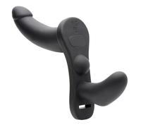 Double Take 10X Double Penetration Vibrating Strap-on Harness - Black